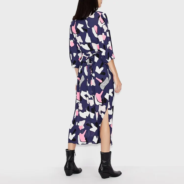 ARMANI EXCHANGE Long Sleeved Dress Women's Purple-2