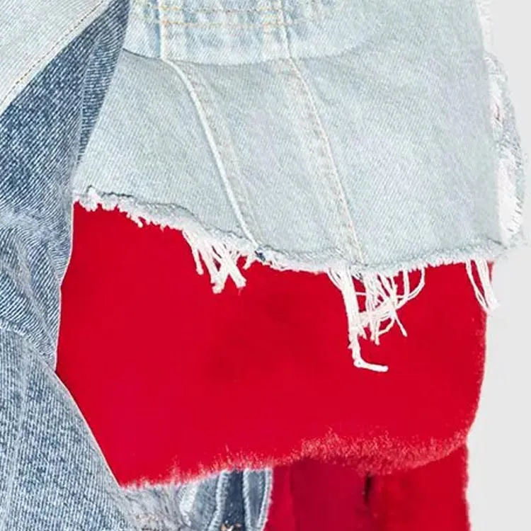 NATASHA ZINKO Faux Fur Denim Jacket-4