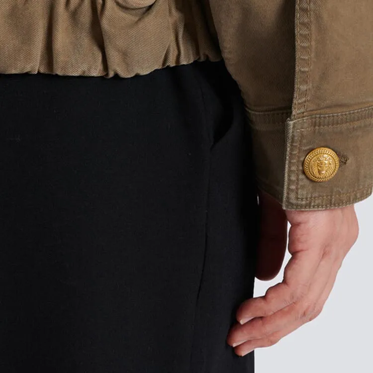 BALMAIN FW22 Denim Jacket Men's Khaki-7