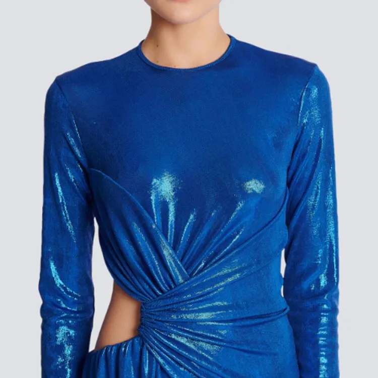 BALMAIN Long-Sleeved Dresses Women's Blue-4