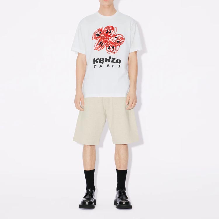 【KENZO】 ホワイト Kenzo Paris Drawn Varsity Tシャツ KENZO Drawn Varsity Classic T-Shirt - POIZON