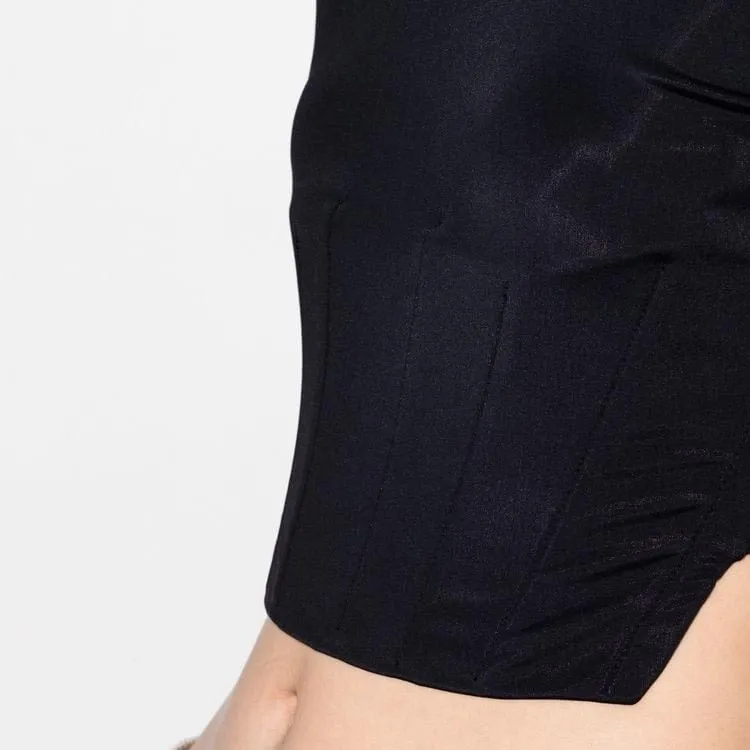 NATASHA ZINKO Zip up Corset Crop Top-2