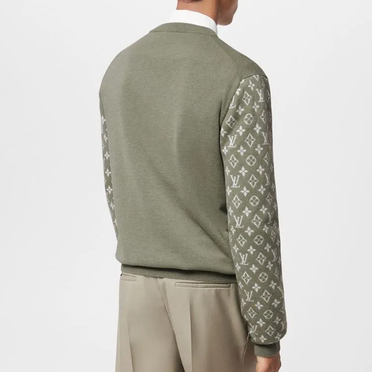 LOUIS VUITTON Long Sleeved Cashmere Mix Signature Crewneck-4