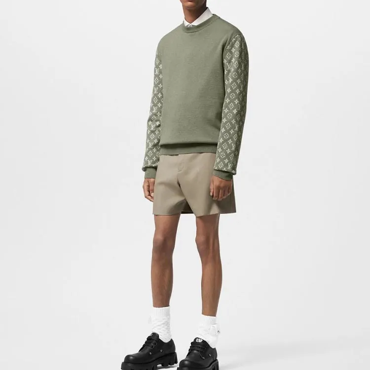 LOUIS VUITTON Long Sleeved Cashmere Mix Signature Crewneck-1