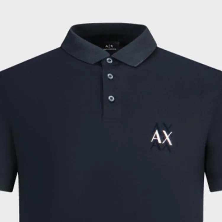 ARMANI EXCHANGE SS24 Polo Shirt Men's Navy Blue-6