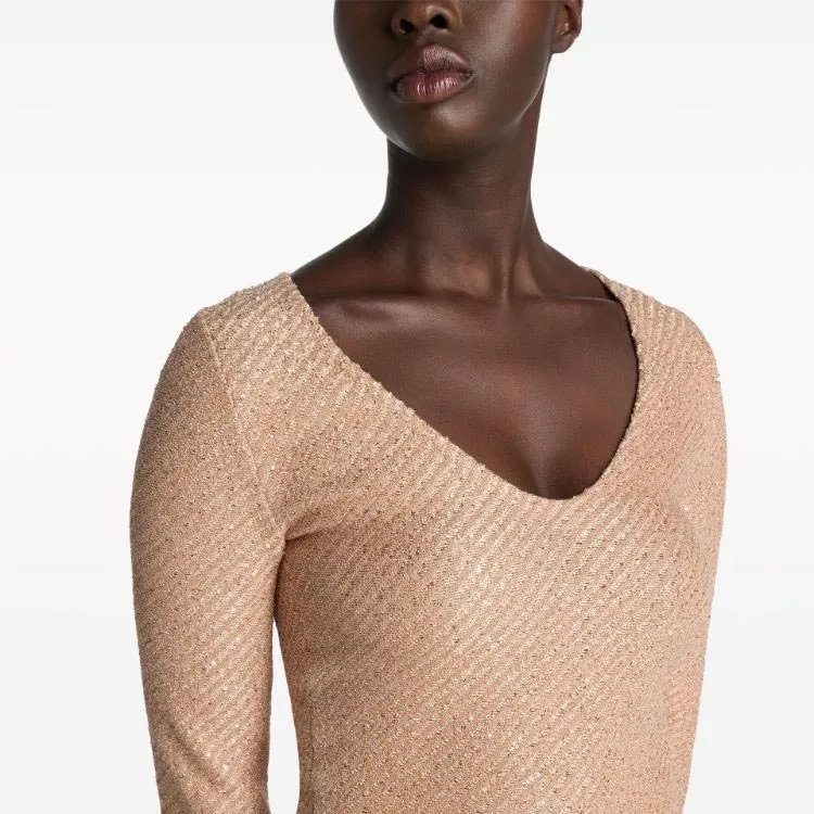 St. John Sequinned Striped Gown-4
