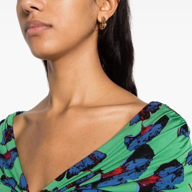 DVF Diane Von Furstenberg SS24 Long-Sleeved Dresses Women's Green-4