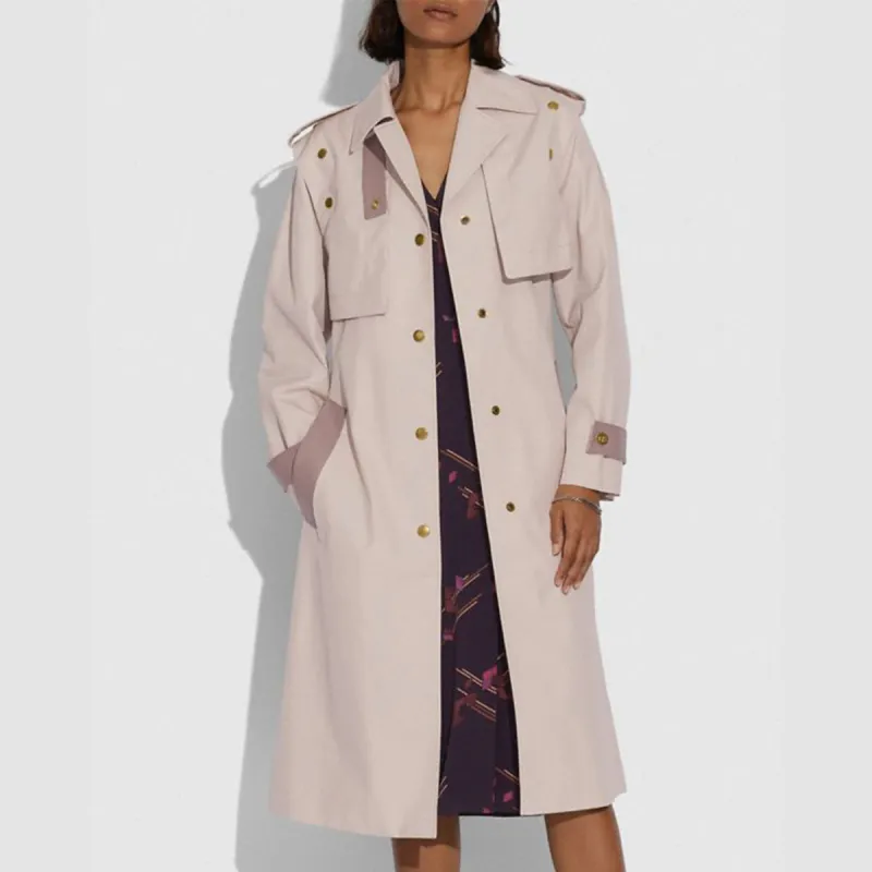 COACH Trench Coats Women's Pink-1