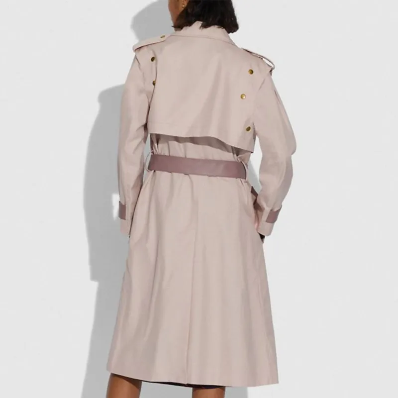 COACH Trench Coats Women's Pink-2