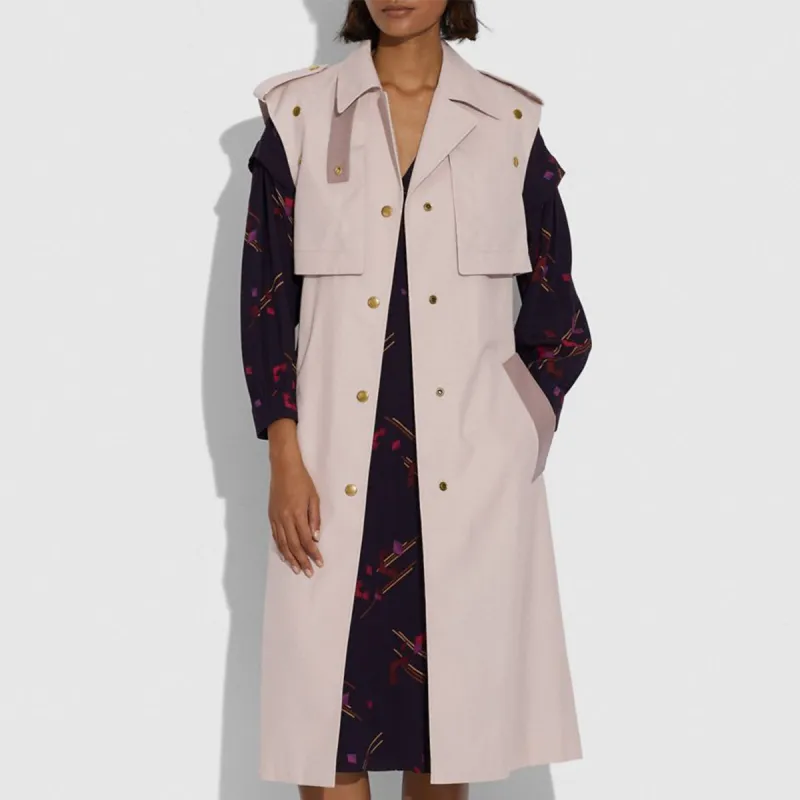COACH Trench Coats Women's Pink-3