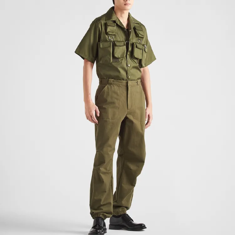PRADA SS24 Shirt Men's Dark Olive Green-1
