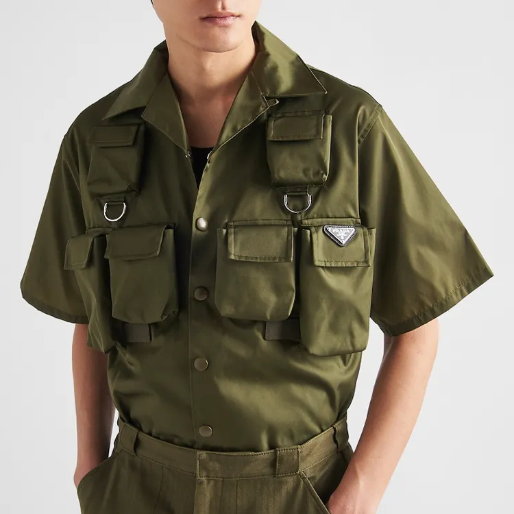 PRADA SS24 Shirt Men's Dark Olive Green-3