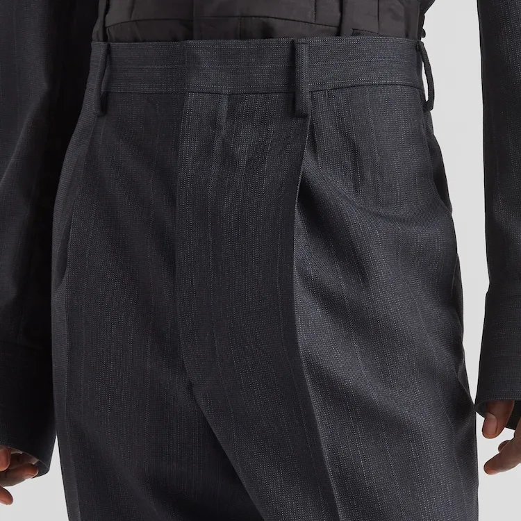 PRADA SS24 Casual Pants Men's Blue-3