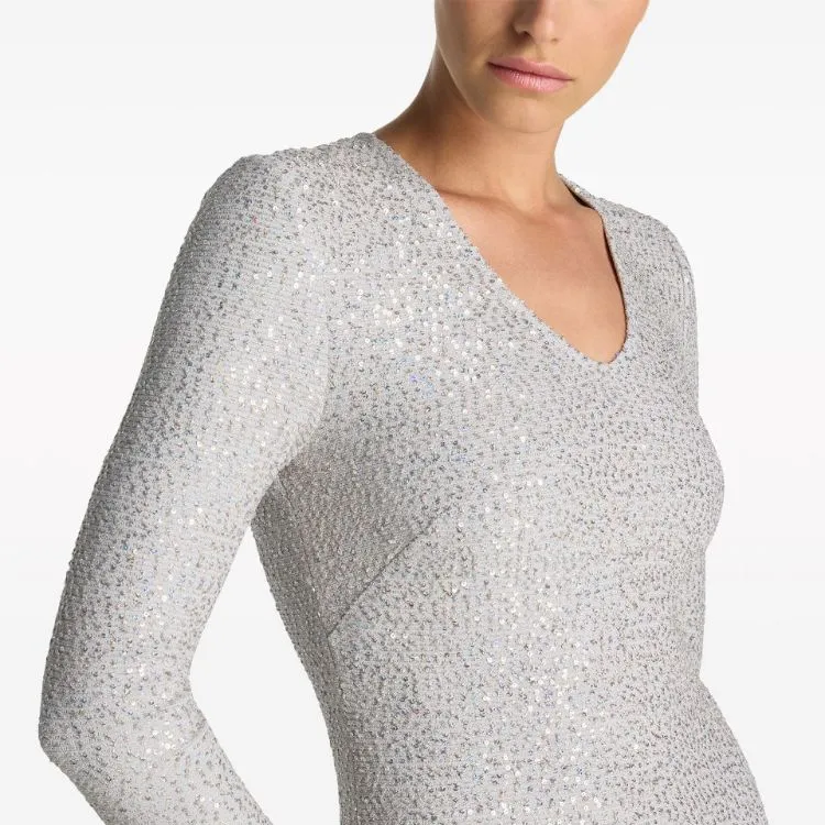 St. John Long-Sleeved Dresses Women's Gray-3