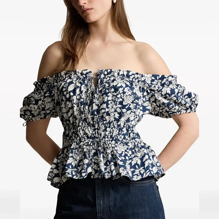 Polo Ralph Lauren Prt 60/1 Cottn PPLN SS Aspn TP SHORT SLEEVE BLOUSE-2