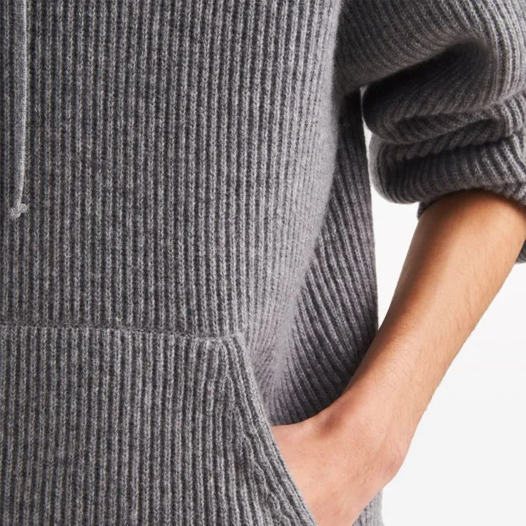 PRADA Ribbed knit Cashmere Hoodie-4