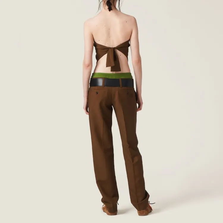 MIU MIU SS24 Strapless Top Women's Coconut Date Brown-2