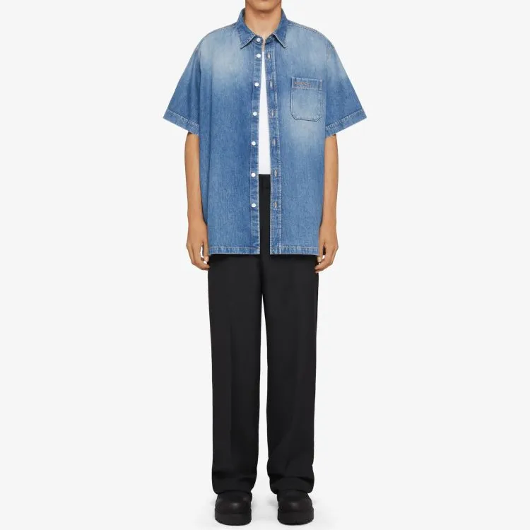Givenchy Logo Embroidered Denim Shirt-2
