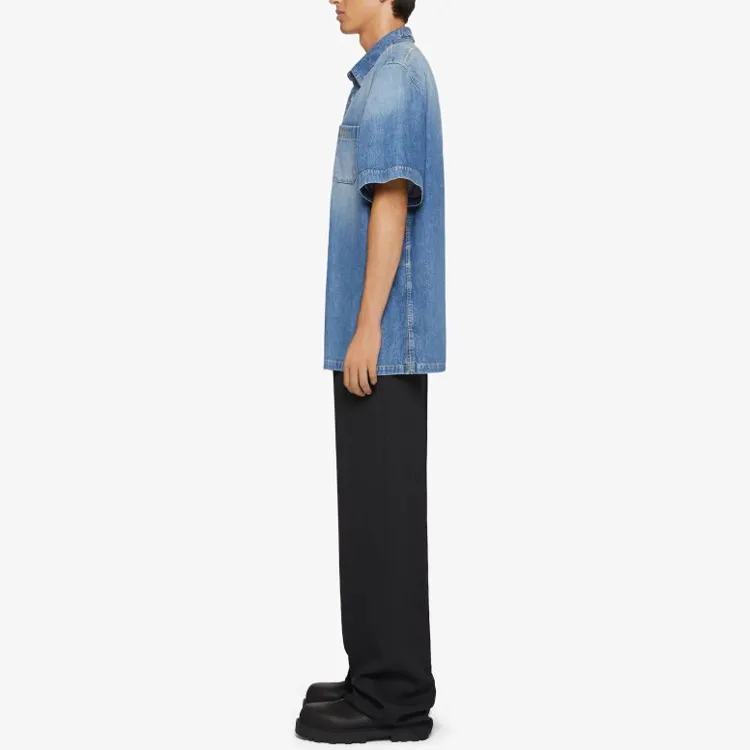 Givenchy Logo Embroidered Denim Shirt-5