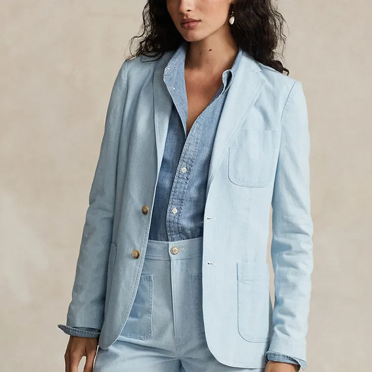 Polo Ralph Lauren Chambray Single breasted Blazer-2