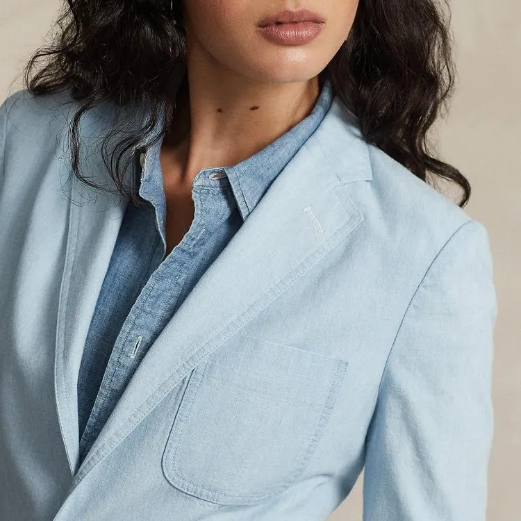 Polo Ralph Lauren Chambray Single breasted Blazer-4
