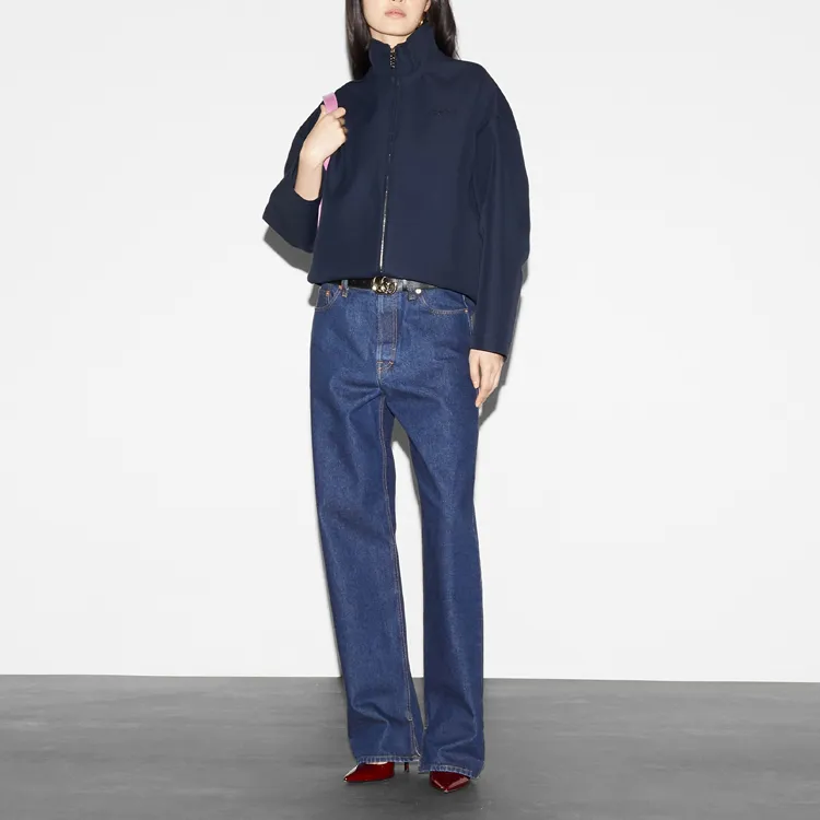 GUCCI Acetate Gabardine Bomber Jacket 'Petroleum Blue'-1
