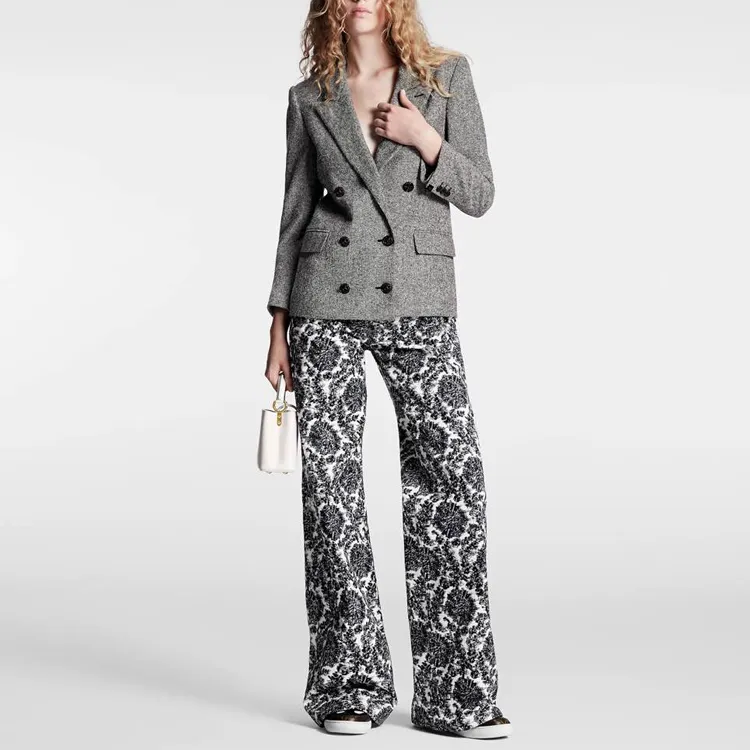 LOUIS VUITTON Sequin Flower Print Jeans-1