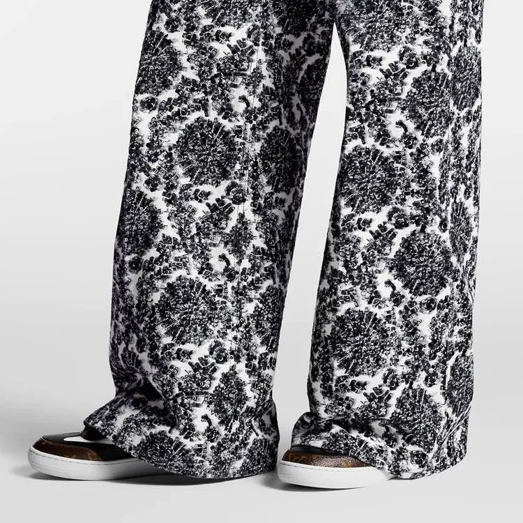 LOUIS VUITTON Sequin Flower Print Jeans-4