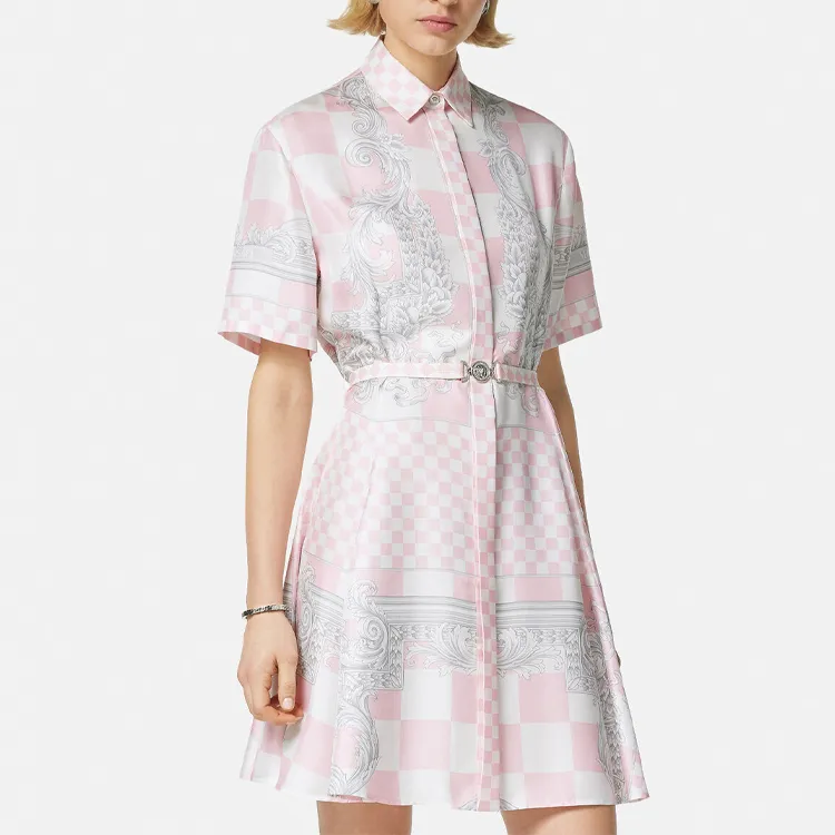 VERSACE Barocco Printed Belted Shirtdress-2
