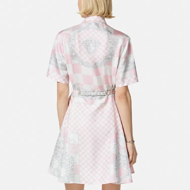 VERSACE Barocco Printed Belted Shirtdress-3