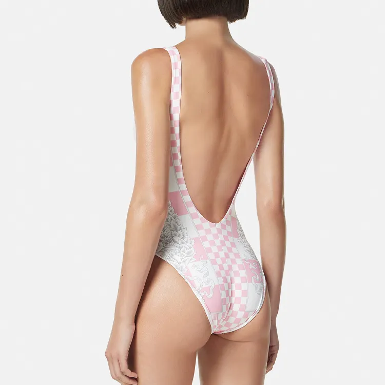 VERSACE One Piece Swimsuit 'Pastel Pink/White/Silver'-1