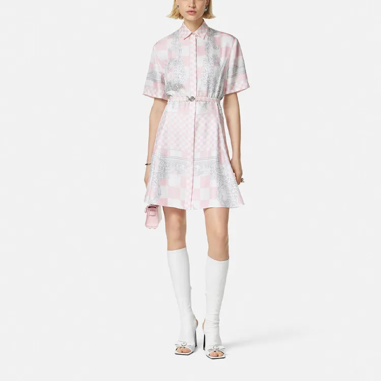 VERSACE Barocco Printed Belted Shirtdress-1