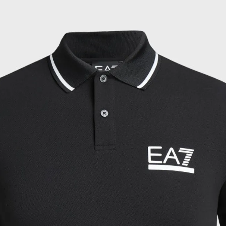 EMPORIO ARMANI EA7 SS24 Polo Shirt Men's Black-7