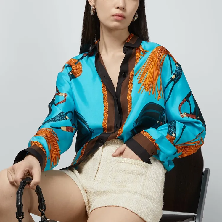 GUCCI Equestrian Printed Twill Shirt-2
