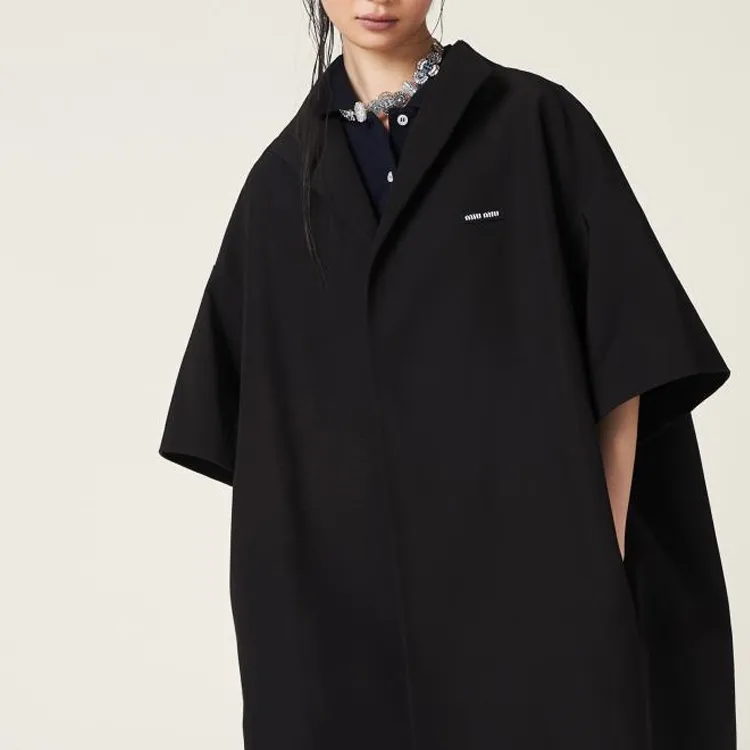 MIU MIU SS24 Cloak Women's Black-3