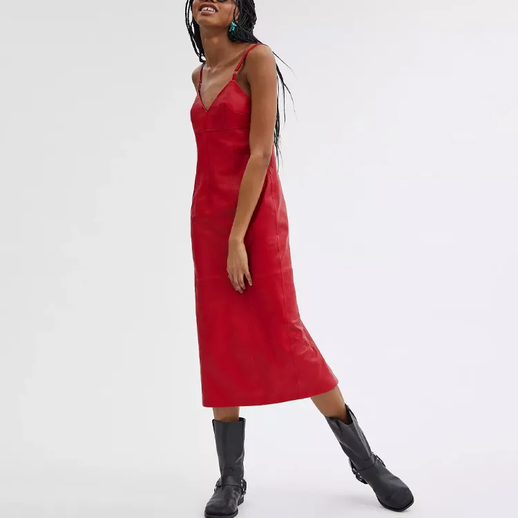 COACH SS24 Slip Dress Women's Red-1