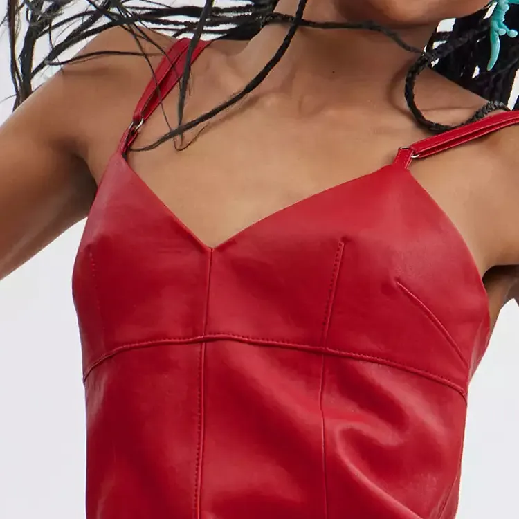 COACH SS24 Slip Dress Women's Red-3