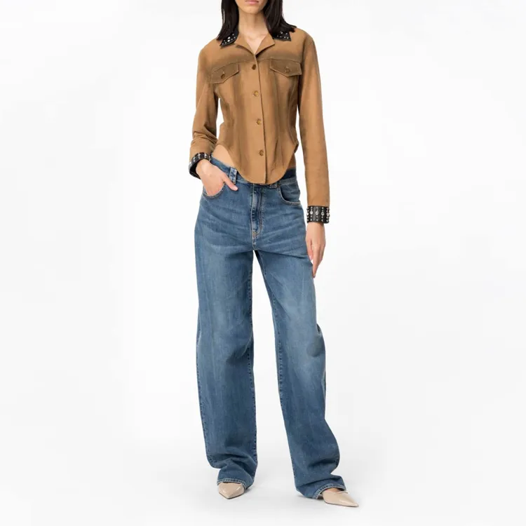 PINKO Leather Jacket Women's Brown-2