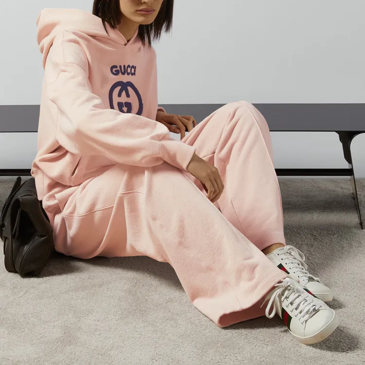 GUCCI Logo Embroidered Jersey Hoodie-3