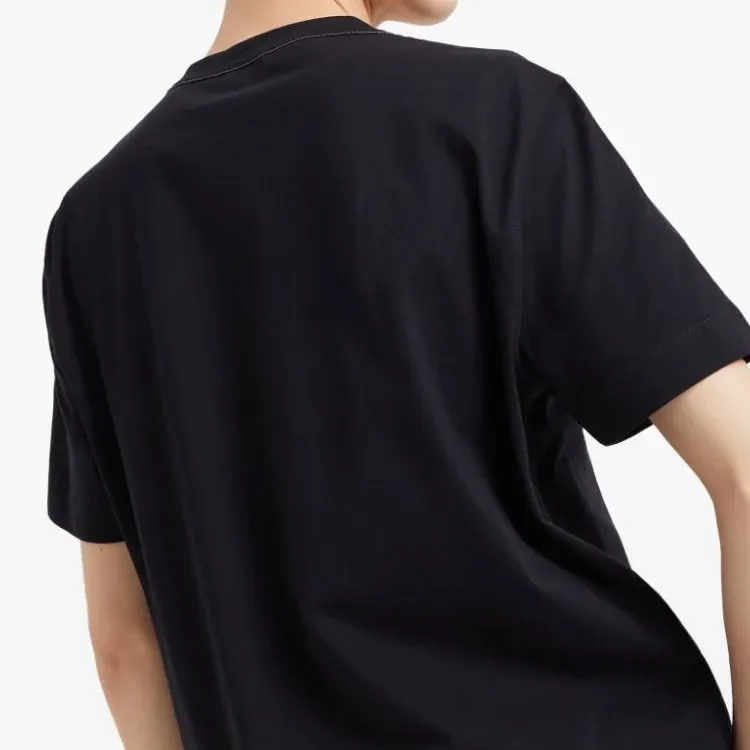 Brunello Cucinelli Solid Color Crew Neck Casual Short Sleeved Shirt T Shirt Women's Black-5