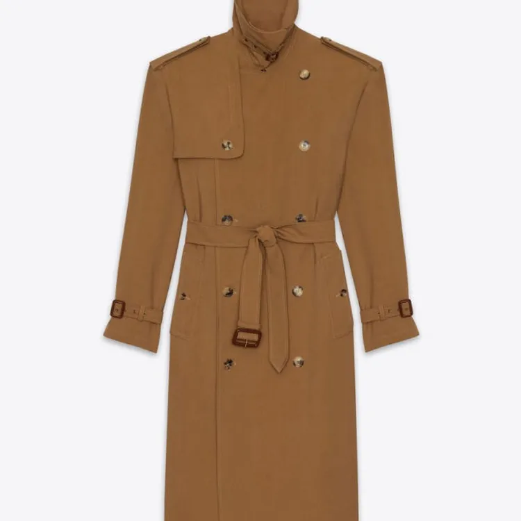 SAINT LAURENT Betled Oversized Trench Coat-4