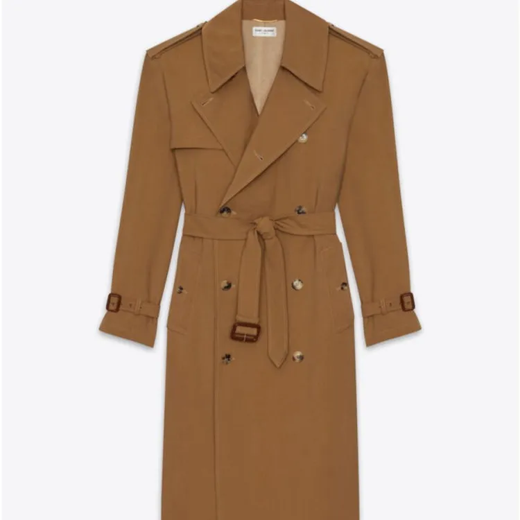 SAINT LAURENT Betled Oversized Trench Coat-5