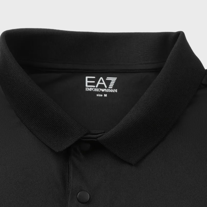 EMPORIO ARMANI EA7 SS24 Polo Shirt Men's Black-3