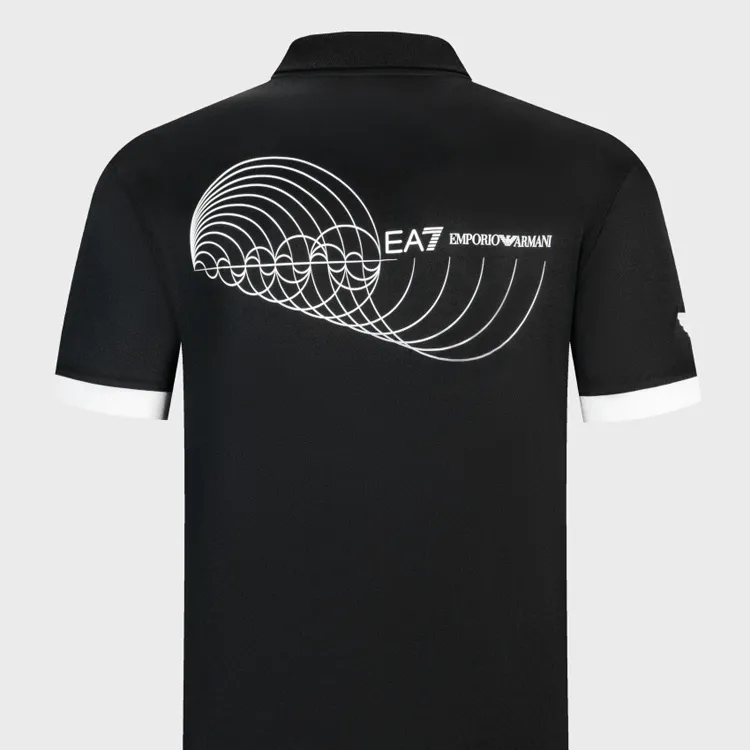 EMPORIO ARMANI EA7 SS24 Polo Shirt Men's Black-5