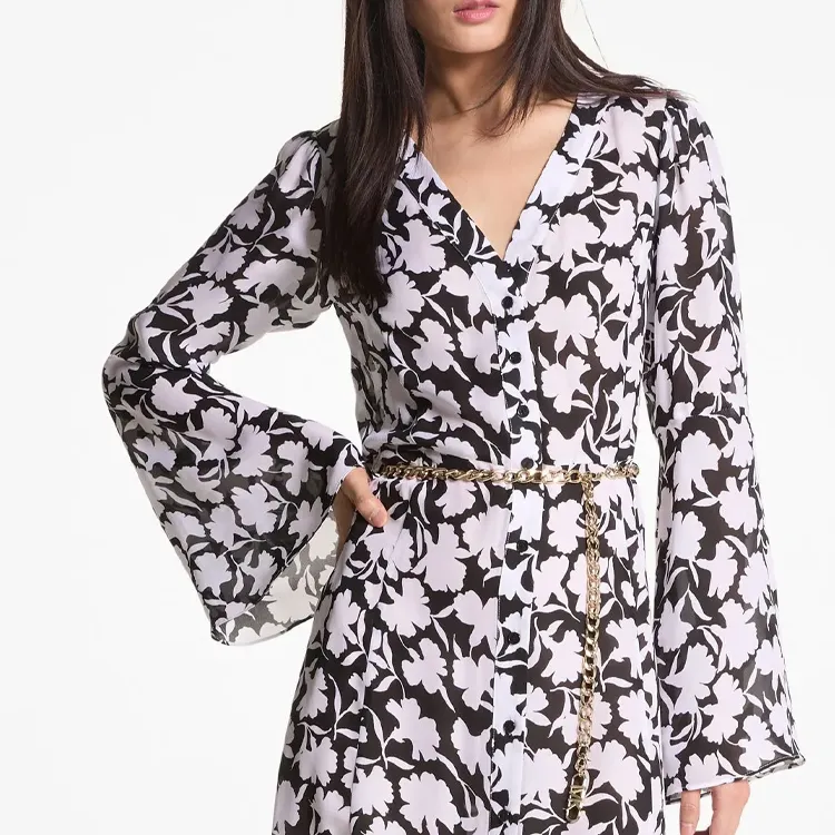 MICHAEL KORS Floral Georgette Midi Dress-2