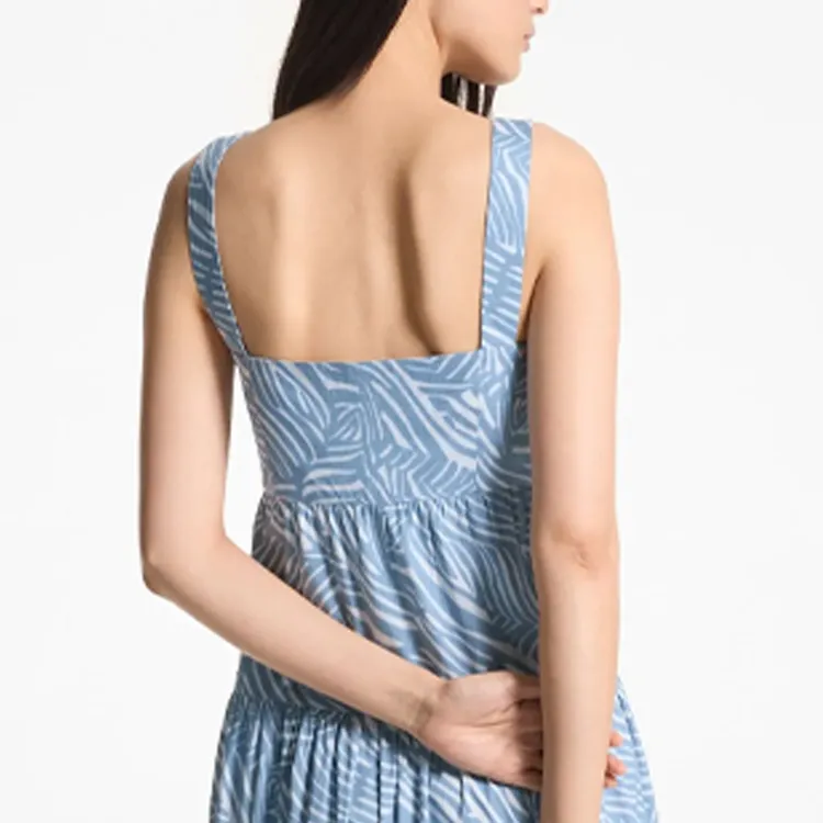 MICHAEL KORS Zebra Print Stretch Organic Cotton Poplin Dress-2