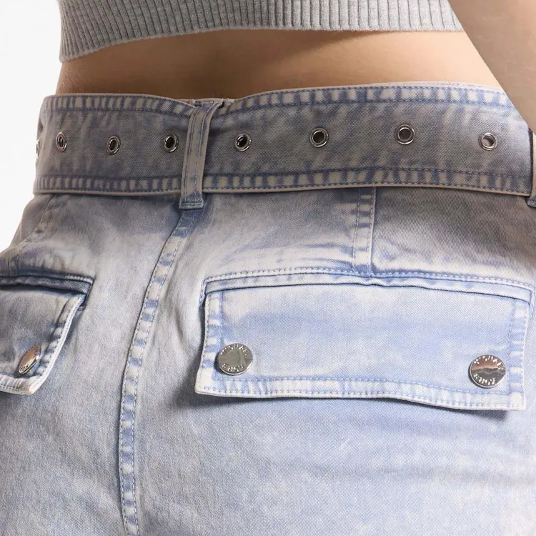 MICHAEL KORS SS24 Denim Shorts Women's Light Blue-5