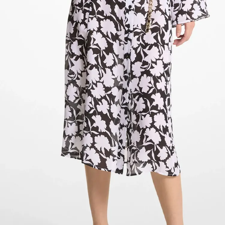MICHAEL KORS Floral Georgette Midi Dress-4