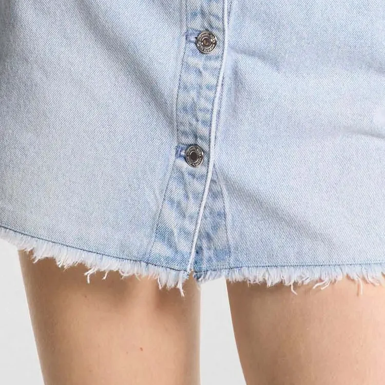 MICHAEL KORS Frayed Denim Mini Skirt-4
