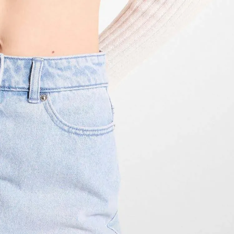 MICHAEL KORS Frayed Denim Mini Skirt-3